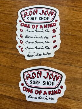 Ron Jon Surf Shop White Sticker, Cocoa Beach Florida